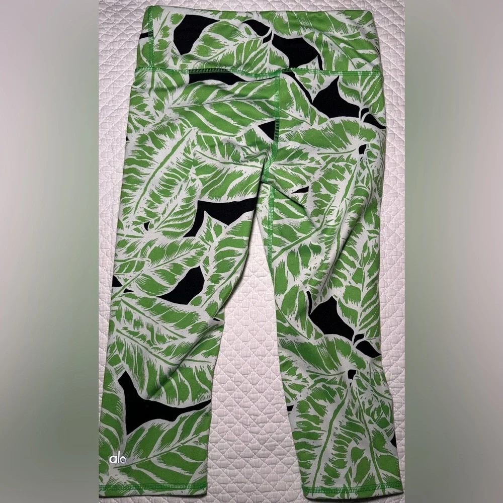 ALO Yoga Palm Printed Cropped Leggings SZ XS